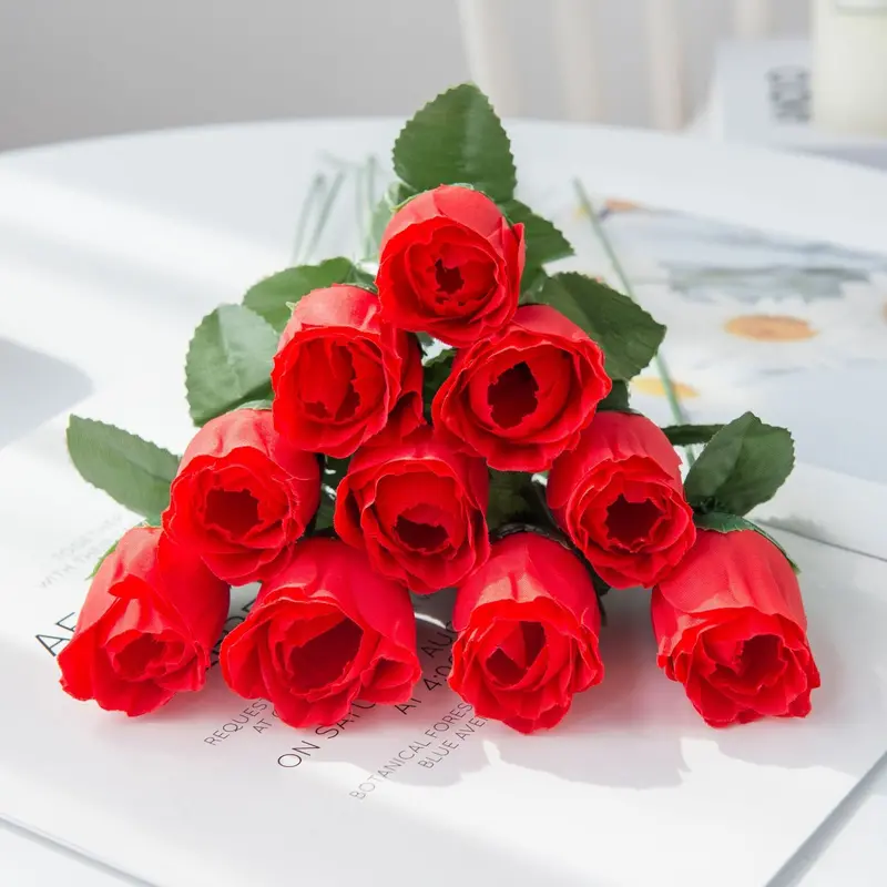 Realistic Silk Rose Stem – Faux Floral Accent for Events and Home Decor, 36 cm