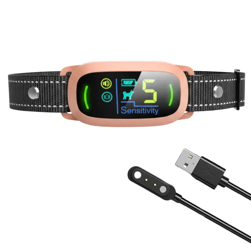 Rechargeable Bark Collar for Dogs – Beep + Vibration Feedback, 5 Sensitivity Tiers