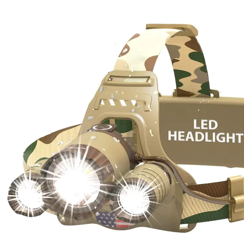Rechargeable LED Headlamp with Adjustable Focus Beam, Red Night Mode & USB-C Charging