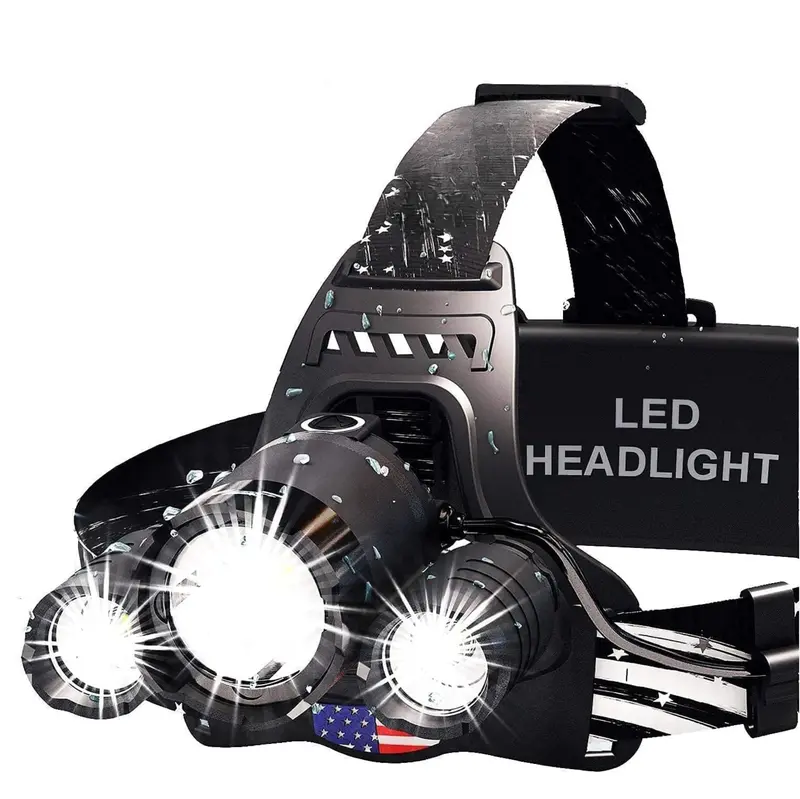 Rechargeable LED Headlamp with Adjustable Focus Beam, Red Night Mode & USB-C Charging