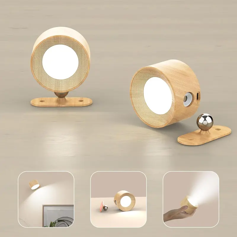 Rechargeable LED Wall Sconce – Battery-Powered, USB-Chargeable & Adjustable Color Temperature