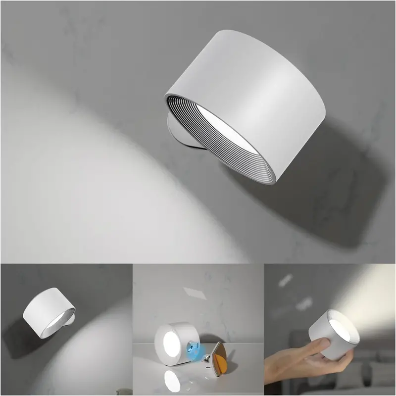 Rechargeable LED Wall Sconce – Battery-Powered, USB-Chargeable & Adjustable Color Temperature