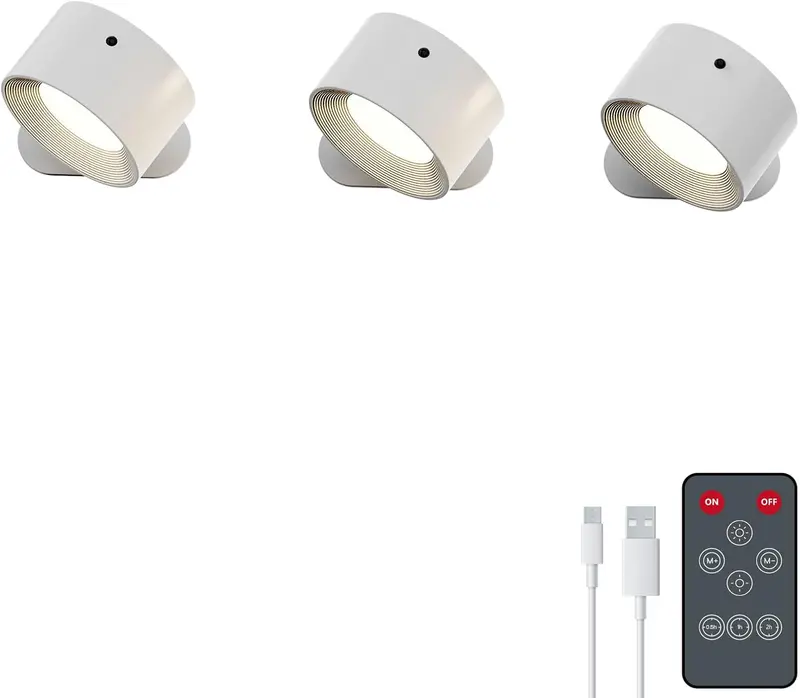 Rechargeable LED Wall Sconce – Battery-Powered, USB-Chargeable & Adjustable Color Temperature