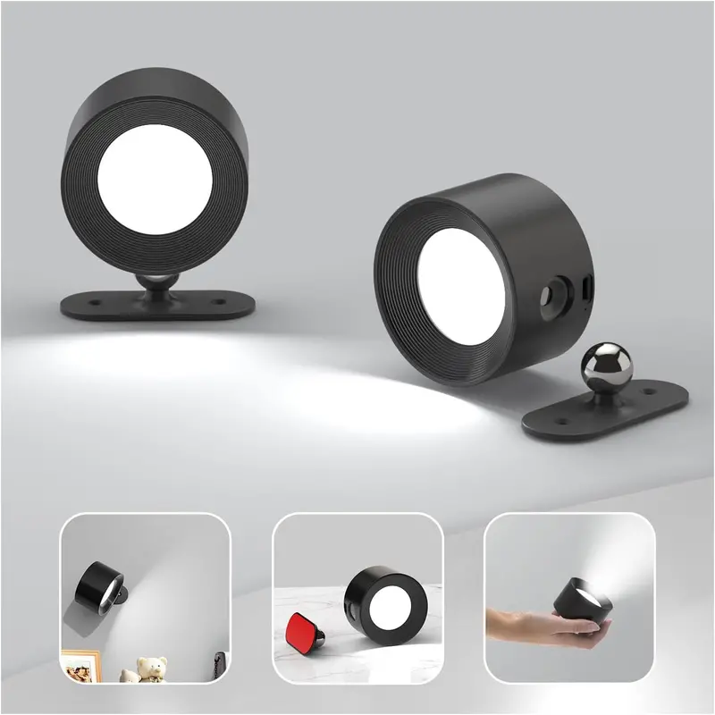 Rechargeable LED Wall Sconce – Battery-Powered, USB-Chargeable & Adjustable Color Temperature
