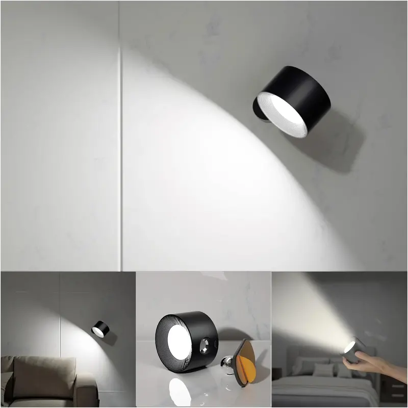 Rechargeable LED Wall Sconce – Battery-Powered, USB-Chargeable & Adjustable Color Temperature
