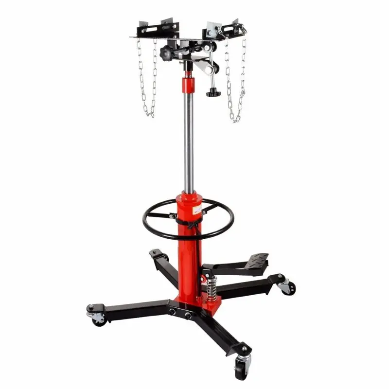 Red 1660-lb Hydraulic Transmission Jack – Vertical Lift with 360° Rotating Wheels and 33"–70" Height Range 2