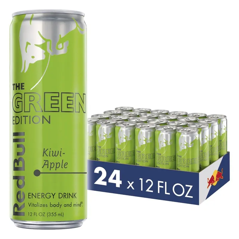 Red Bull Kiwi Apple Energy Drink – 24-Pack (12 fl oz Cans), Green Edition