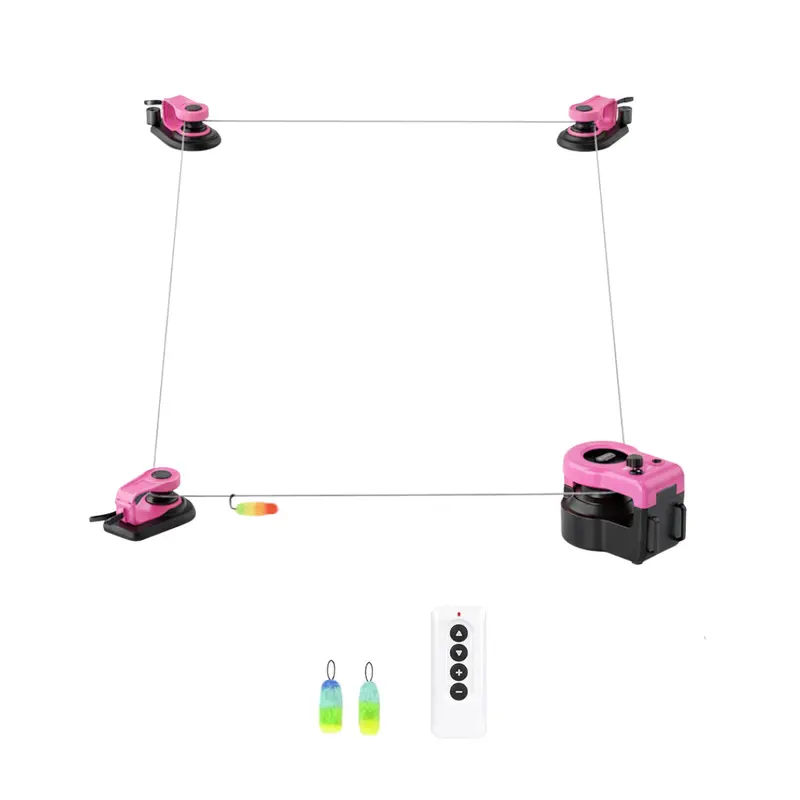 Remote-Controlled Cat Chase Toy with Customizable Rope Track 2
