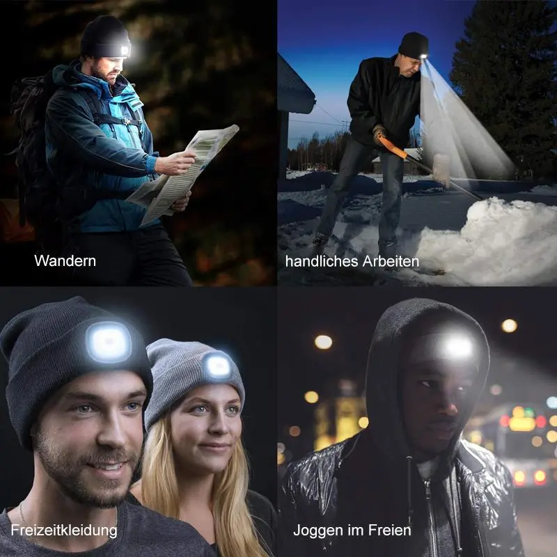 Removable LED Headlamp Beanie – Hands-Free Lighting for Hiking & Night Tasks 2