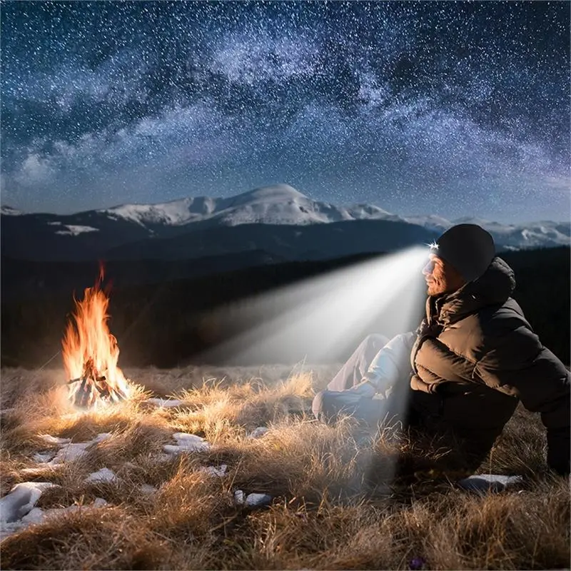 Removable LED Headlamp Beanie – Hands-Free Lighting for Hiking & Night Tasks