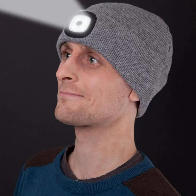 Removable LED Headlamp Beanie – Hands-Free Lighting for Hiking & Night Tasks