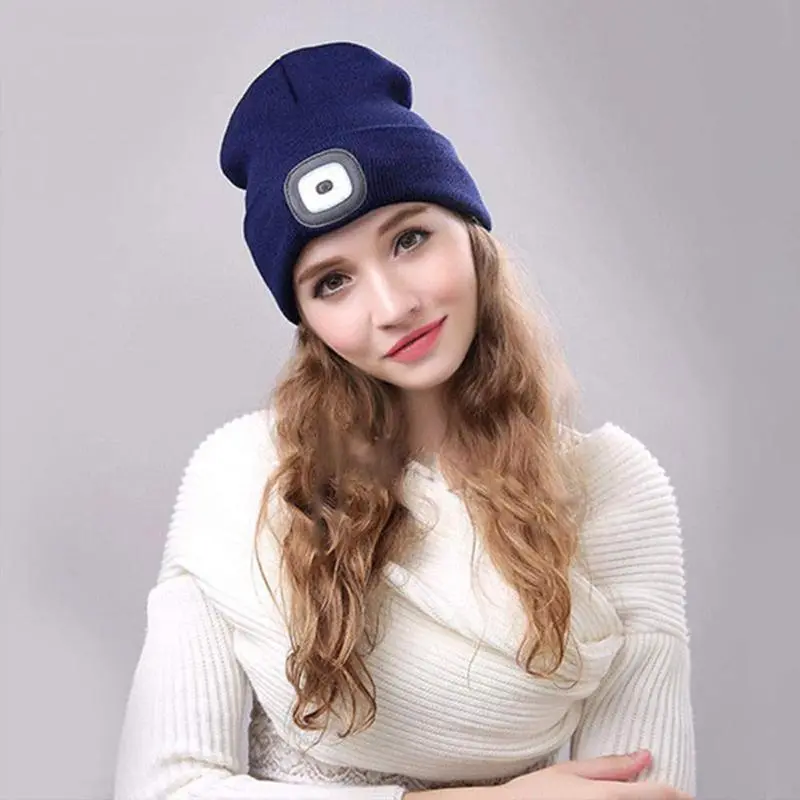 Removable LED Headlamp Beanie – Hands-Free Lighting for Hiking & Night Tasks