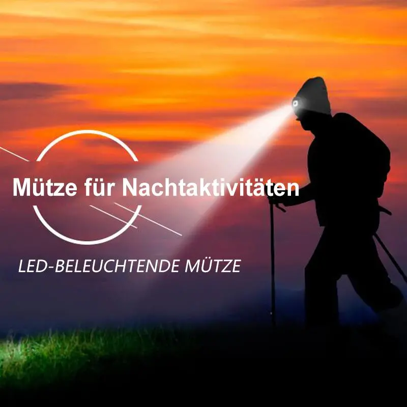 Removable LED Headlamp Beanie – Hands-Free Lighting for Hiking & Night Tasks