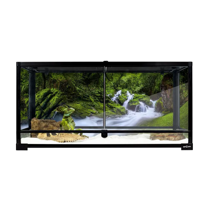 REPTI-ZOO 40-Gallon Front-Opening Dual-Door Glass Terrarium for Reptiles