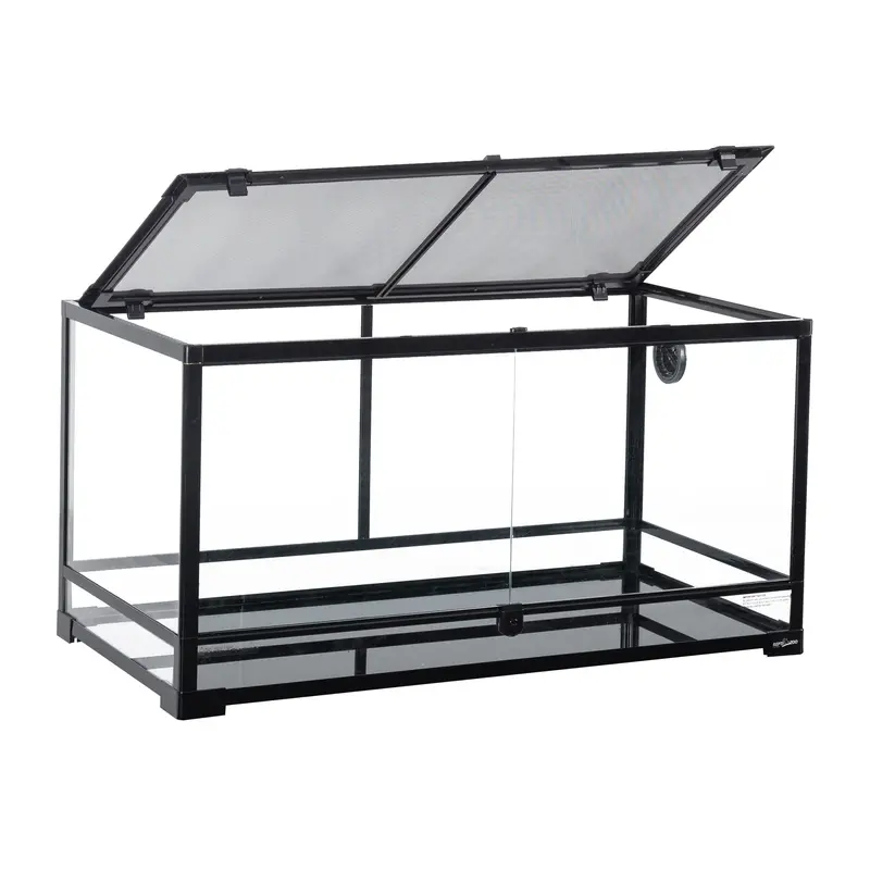 REPTI-ZOO 40-Gallon Front-Opening Dual-Door Glass Terrarium for Reptiles