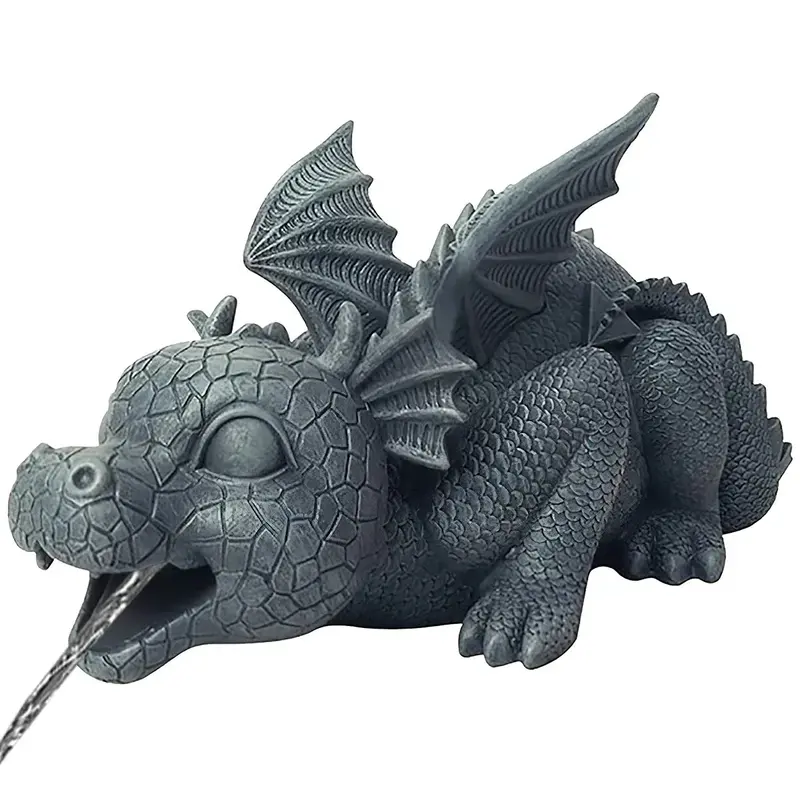 Resin Dragon Water Feature Statue | Realistic Spraying Fountain for Landscaping