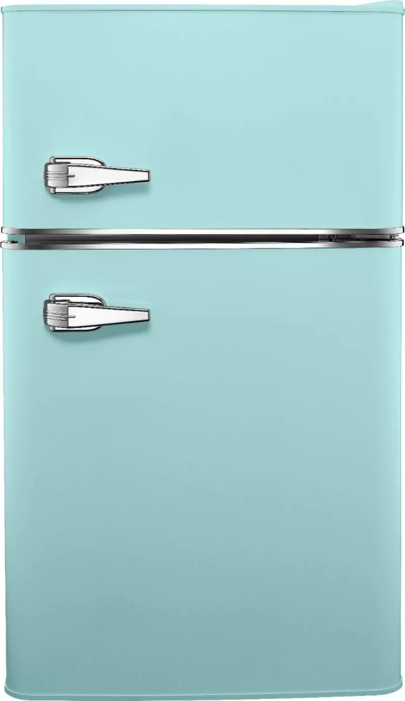 Retro-Style Mini Fridge – 3.1 Cu Ft with Top Freezer Compartment, Cool Mint Finish