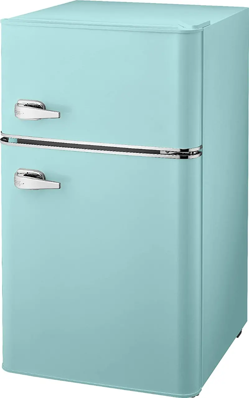 Retro-Style Mini Fridge – 3.1 Cu Ft with Top Freezer Compartment, Cool Mint Finish