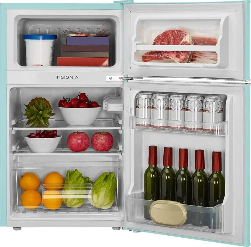 Retro-Style Mini Fridge – 3.1 Cu Ft with Top Freezer Compartment, Cool Mint Finish