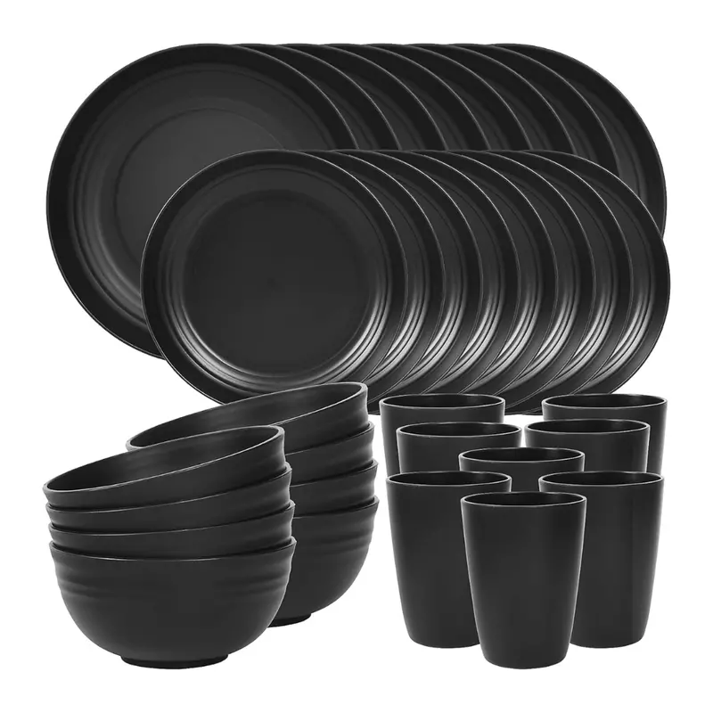 Reusable BPA-Free Plastic Plates & Bowls Set – Ideal for Camping and Everyday Use