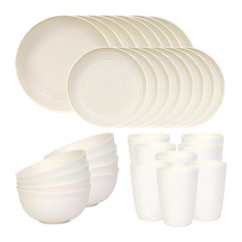 Reusable BPA-Free Plastic Plates & Bowls Set – Ideal for Camping and Everyday Use