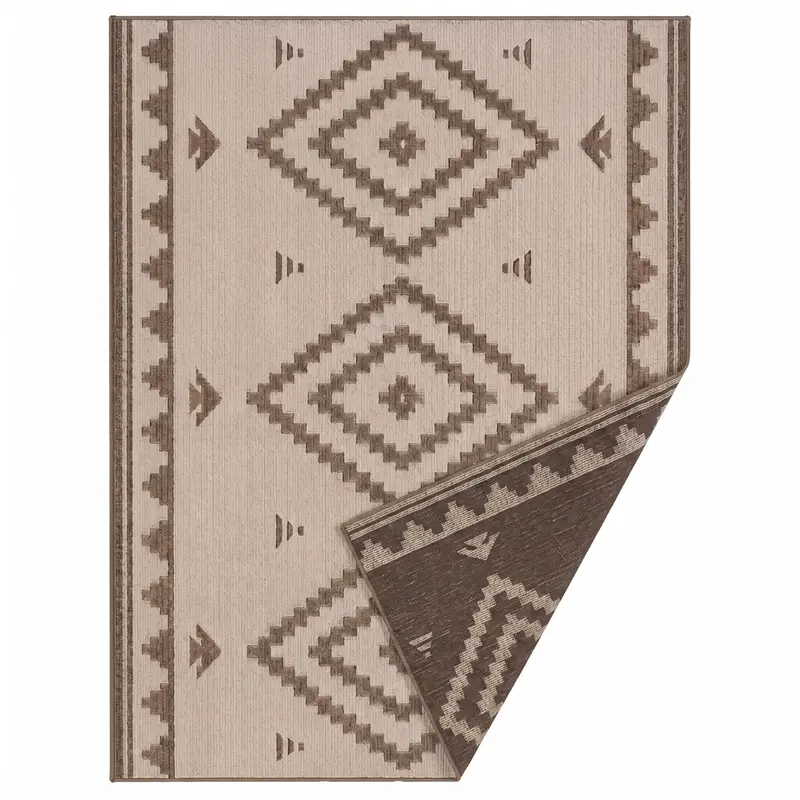 Reversible 5 x 8 Foot Woven Patio Rug for Decks, RVs, and Outdoor Living Spaces