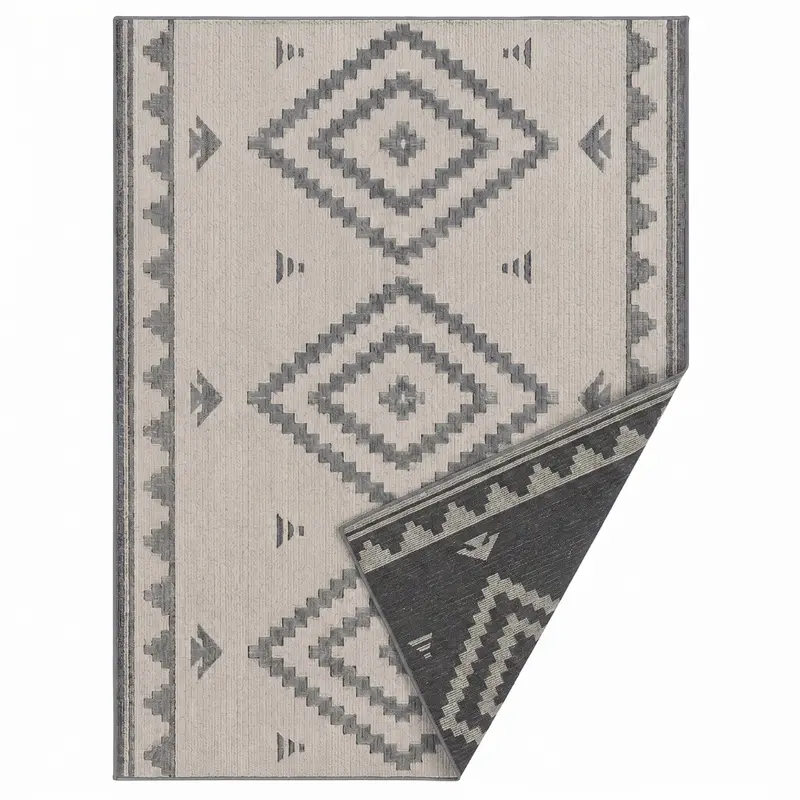 Reversible 5 x 8 Foot Woven Patio Rug for Decks, RVs, and Outdoor Living Spaces 2