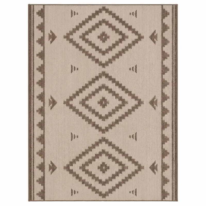 Reversible 5 x 8 Foot Woven Patio Rug for Decks, RVs, and Outdoor Living Spaces