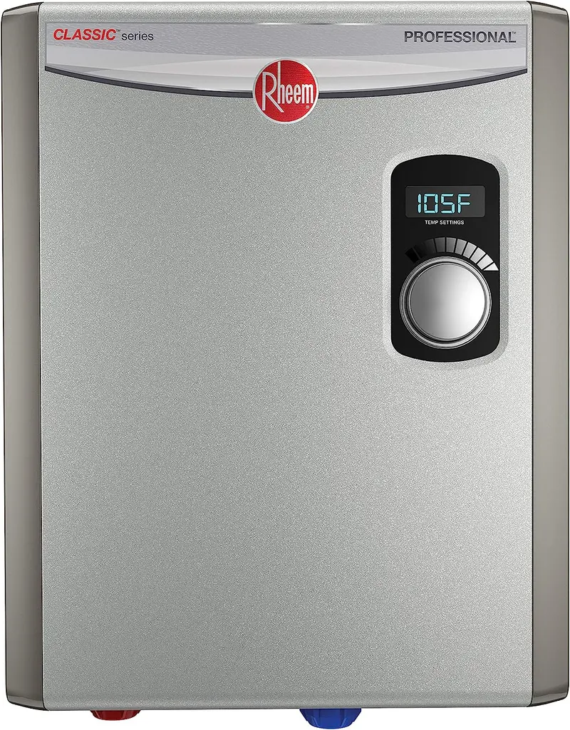 Rheem 18kW Tankless Electric Water Heater – Compact, Energy-Efficient On-Demand Heating (240V)