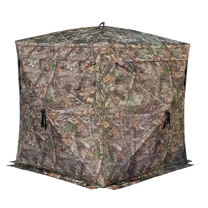 Rhino 180 Ground Blind – Realtree Edge Camo Hunting Blind with Quiet Entry System