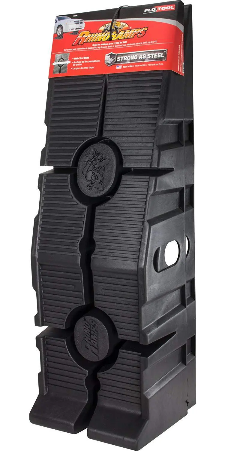 RhinoGear RhinoRamps Vehicle Ramps – Pair, 12,000-Pound GVW Capacity, Low-Profile Design