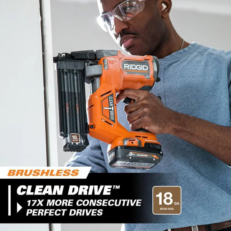RIDGID 18V Dual-Nailer Combo Kit – Brad + Finish Nailers with Battery & Charger