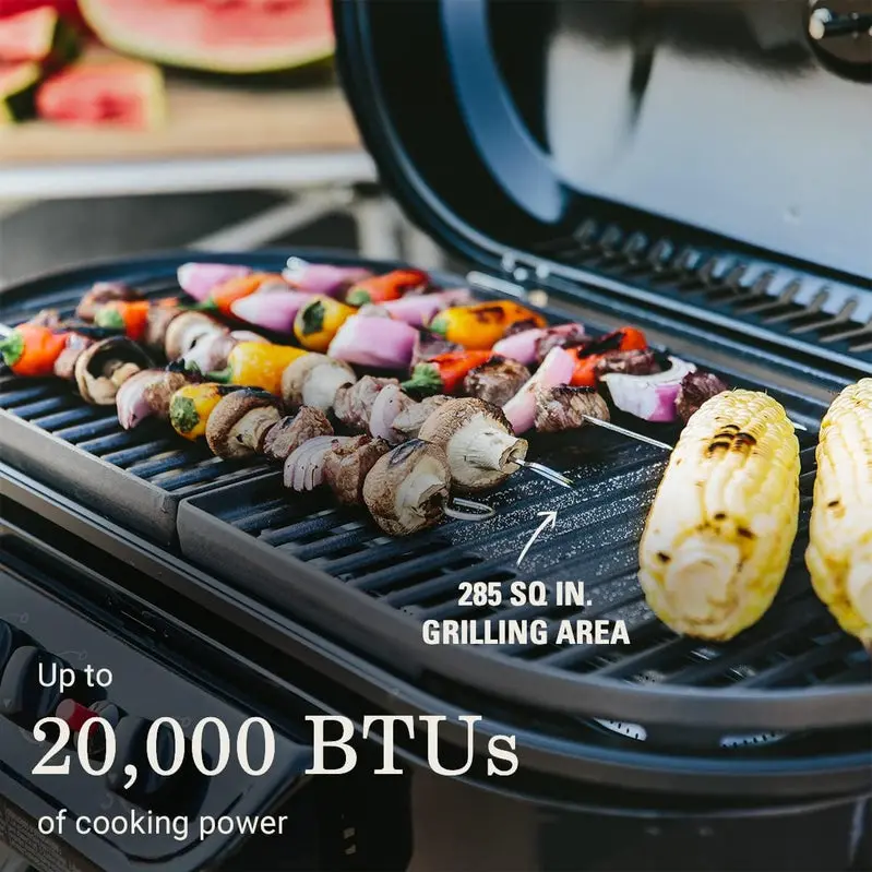 RoadTrip Portable Propane Grill – 3-Burner Stand-Up Grill with InstaStart Ignition