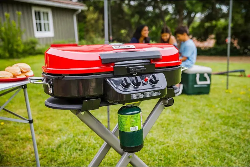 RoadTrip Portable Propane Grill – 3-Burner Stand-Up Grill with InstaStart Ignition