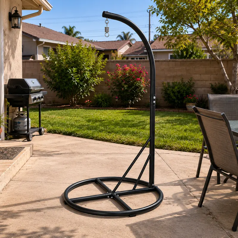 Robust Steel Hammock Chair Stand Supporting Up to 400 Pounds with Stable A-Frame Geometry