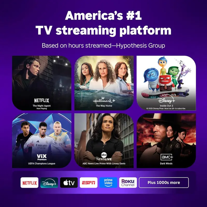Roku 50-Inch Select Series 4K HDR Smart TV – Voice-Controlled Streaming Display