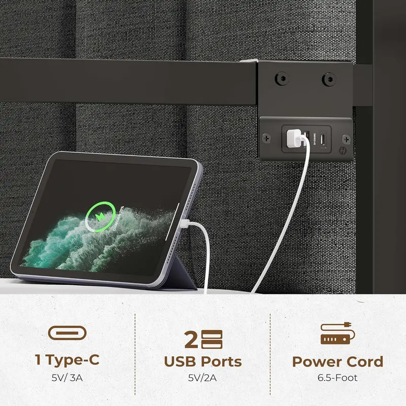 Rolanstar Adjustable Twin Daybed with Built-in USB Charging & Ambient LED Lighting
