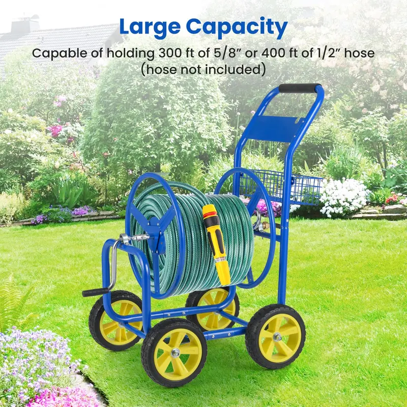 Rolling Garden Hose Reel Cart – 300 ft Capacity for 5/8" Hose with Easy-Move Wheels 2
