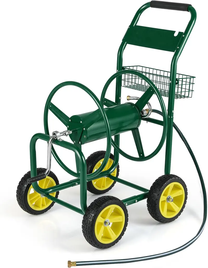 Rolling Garden Hose Reel Cart – 300 ft Capacity for 5/8" Hose with Easy-Move Wheels