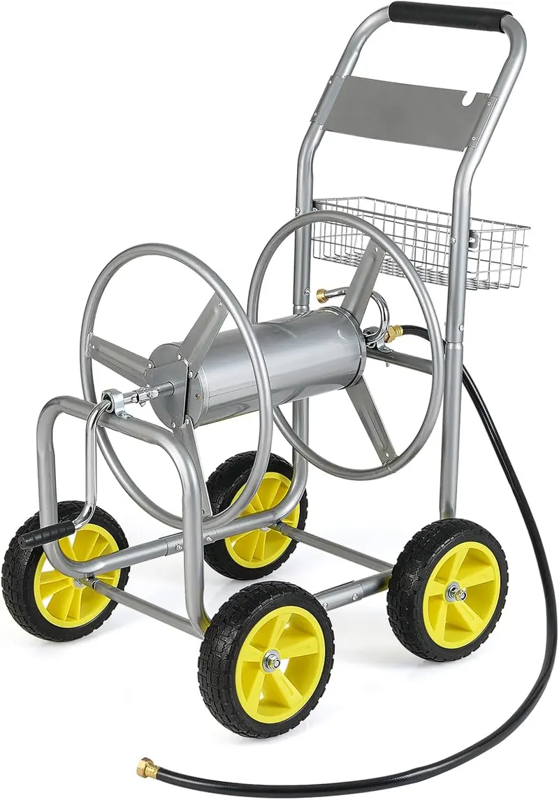 Rolling Garden Hose Reel Cart – 300 ft Capacity for 5/8" Hose with Easy-Move Wheels