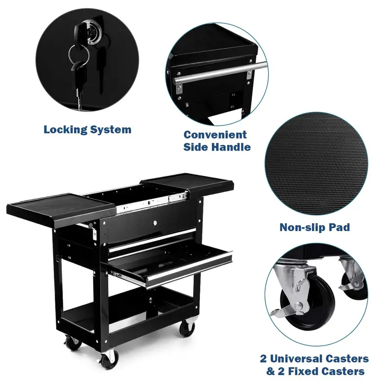 Rolling Tool Cabinet on Casters – Heavy-Duty Steel Storage Cart with Multiple Drawers 2