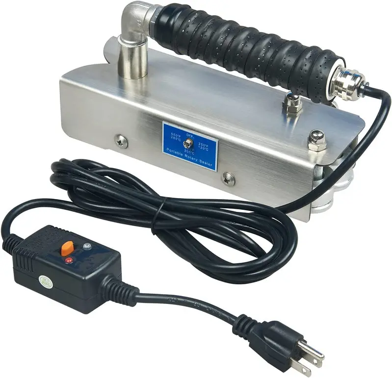 ROS-25 Stainless Steel Handheld Rotary Heat Sealer – Portable Continuous Bag Sealing Tool