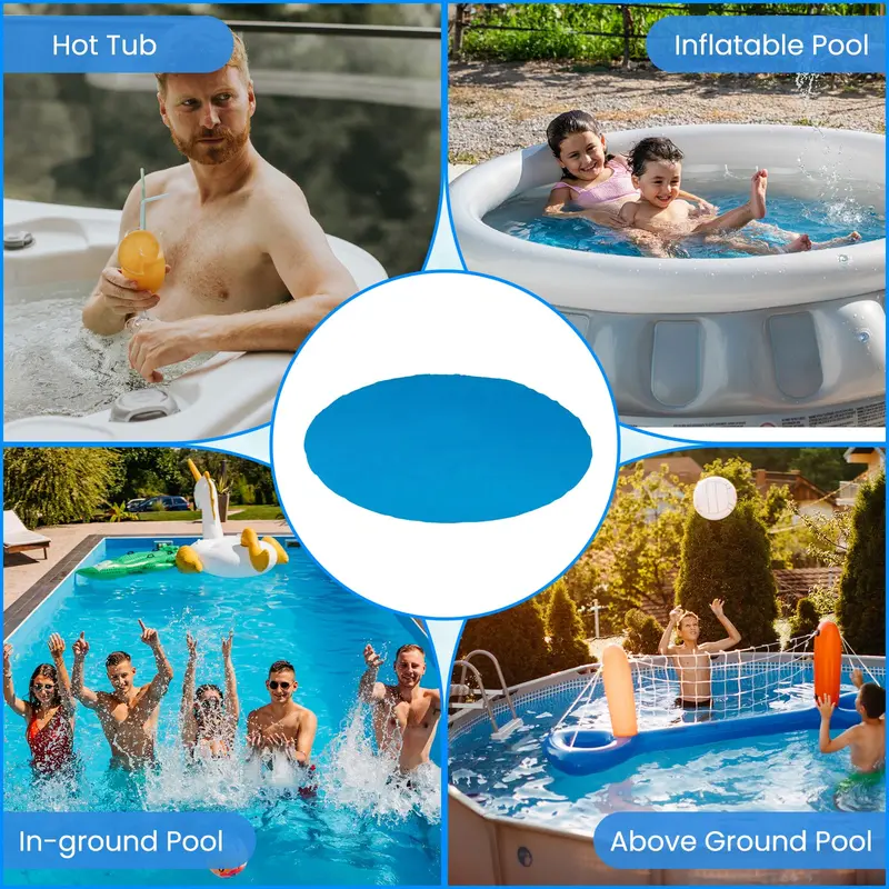 Round Solar Pool Cover – 8 ft or 12 ft Heavy-Duty Thermal Bubble Insulation Blanket