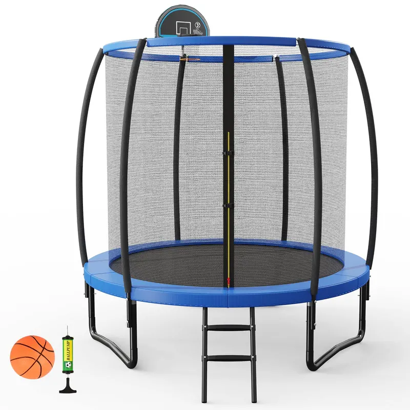 Round Trampoline in Multiple Sizes: 8ft, 10ft, and 12ft Options