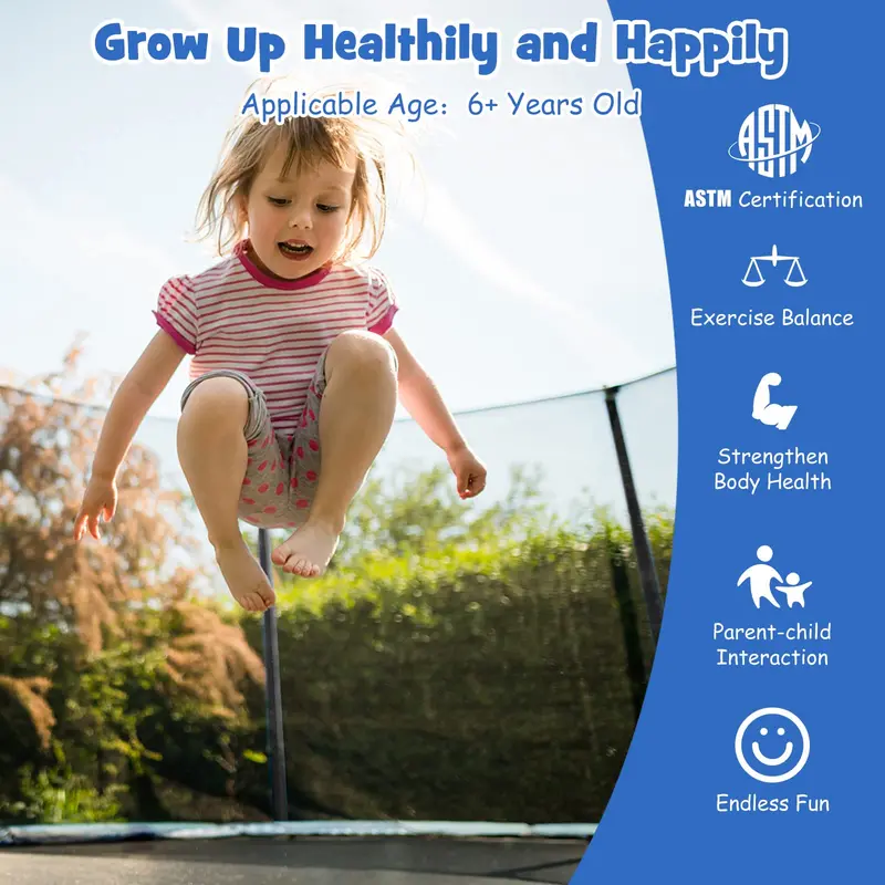 Round Trampoline in Multiple Sizes: 8ft, 10ft, and 12ft Options 2