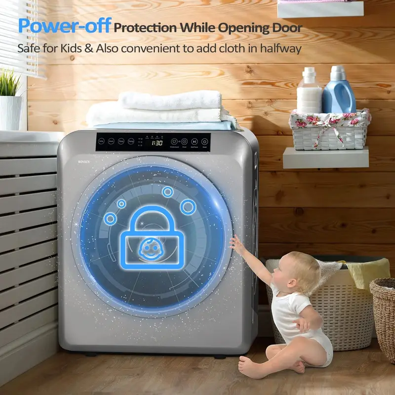 ROVSUN Portable Clothes Dryer – 13.2 lb Capacity, 3.5 Cu. Ft Compact Unit