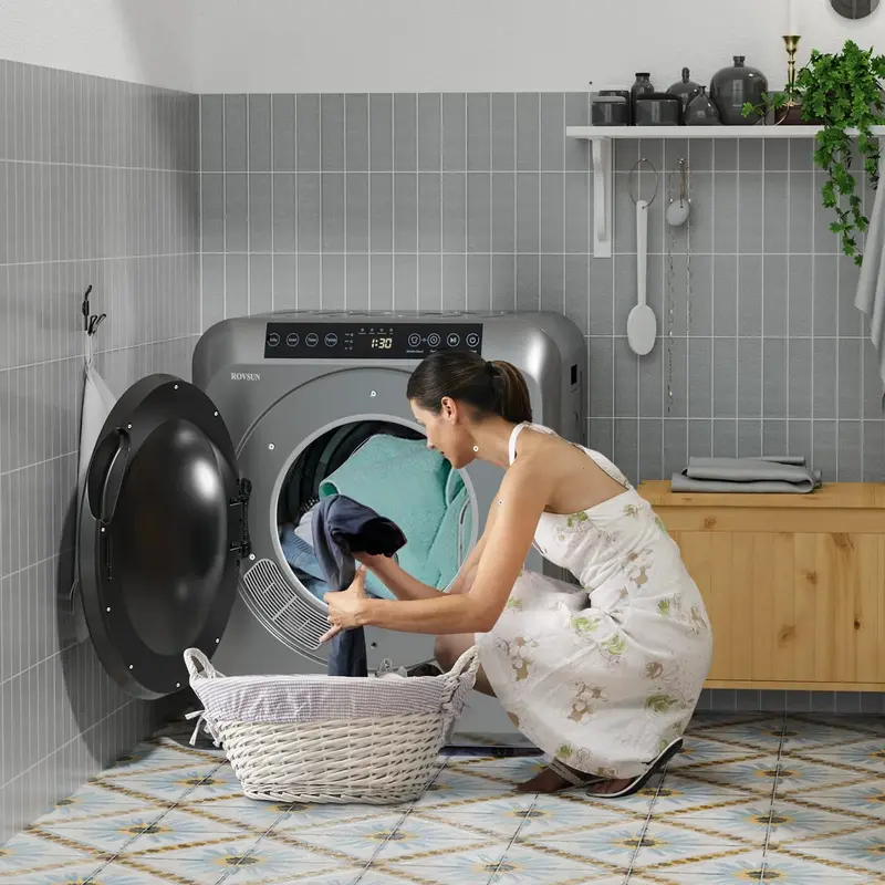 ROVSUN Portable Clothes Dryer – 13.2 lb Capacity, 3.5 Cu. Ft Compact Unit