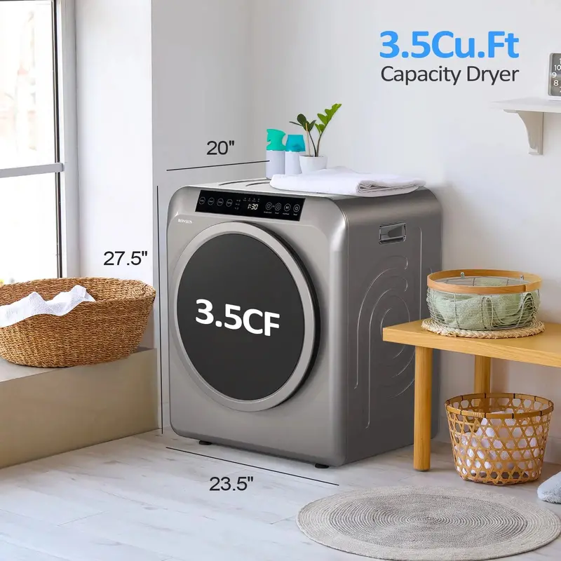 ROVSUN Portable Clothes Dryer – 13.2 lb Capacity, 3.5 Cu. Ft Compact Unit