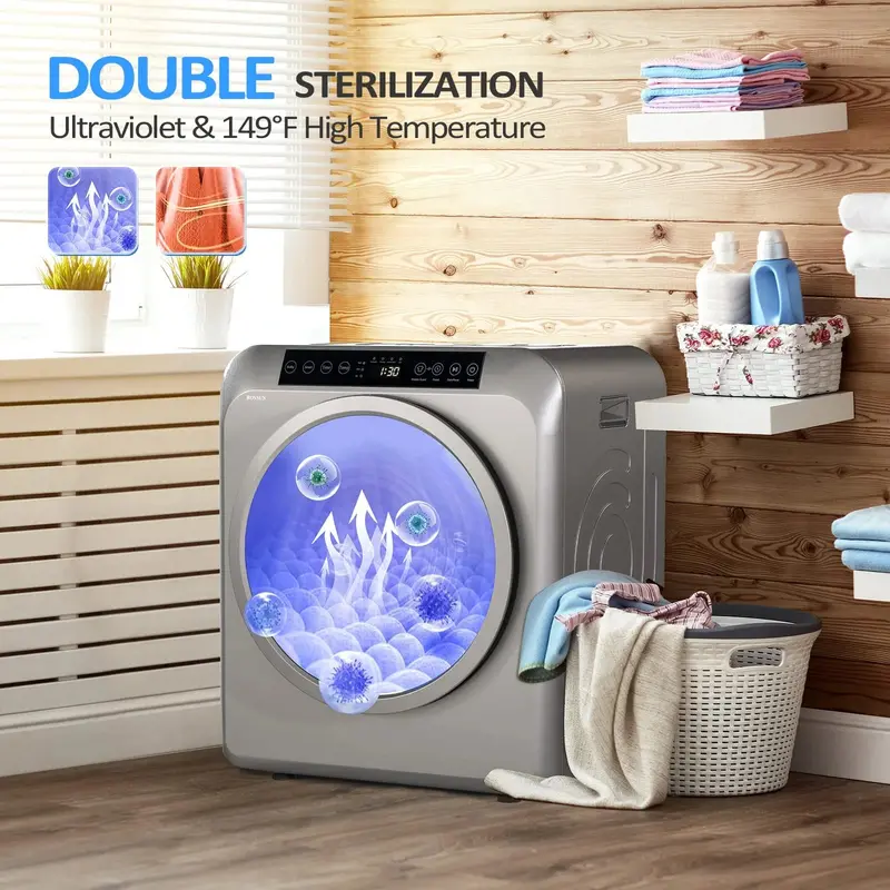 ROVSUN Portable Clothes Dryer – 13.2 lb Capacity, 3.5 Cu. Ft Compact Unit