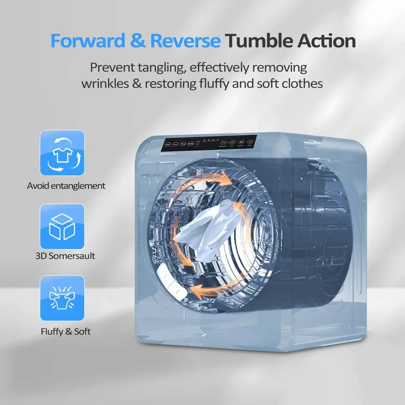 ROVSUN Portable Clothes Dryer – 13.2 lb Capacity, 3.5 Cu. Ft Compact Unit